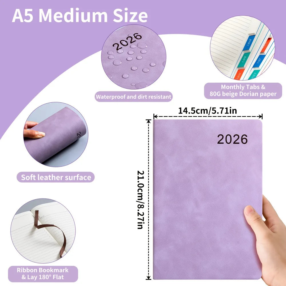 2026 Planner Book Self-Discipline Schedule Planner Weekly&Monthly Organizer Layouts Daily Notebook Portable Diary School Office