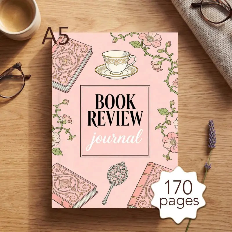 A5 Book Review Journal, Daily Reading Planner with 170 Pages, New Book Release, Reading Log, Record Book Notes & Quotes
